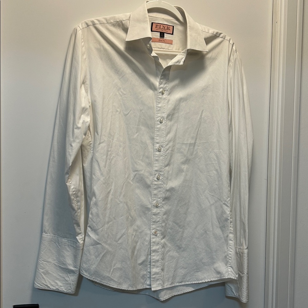 Thomas Pink Cream Slim Fit Dress Shirt